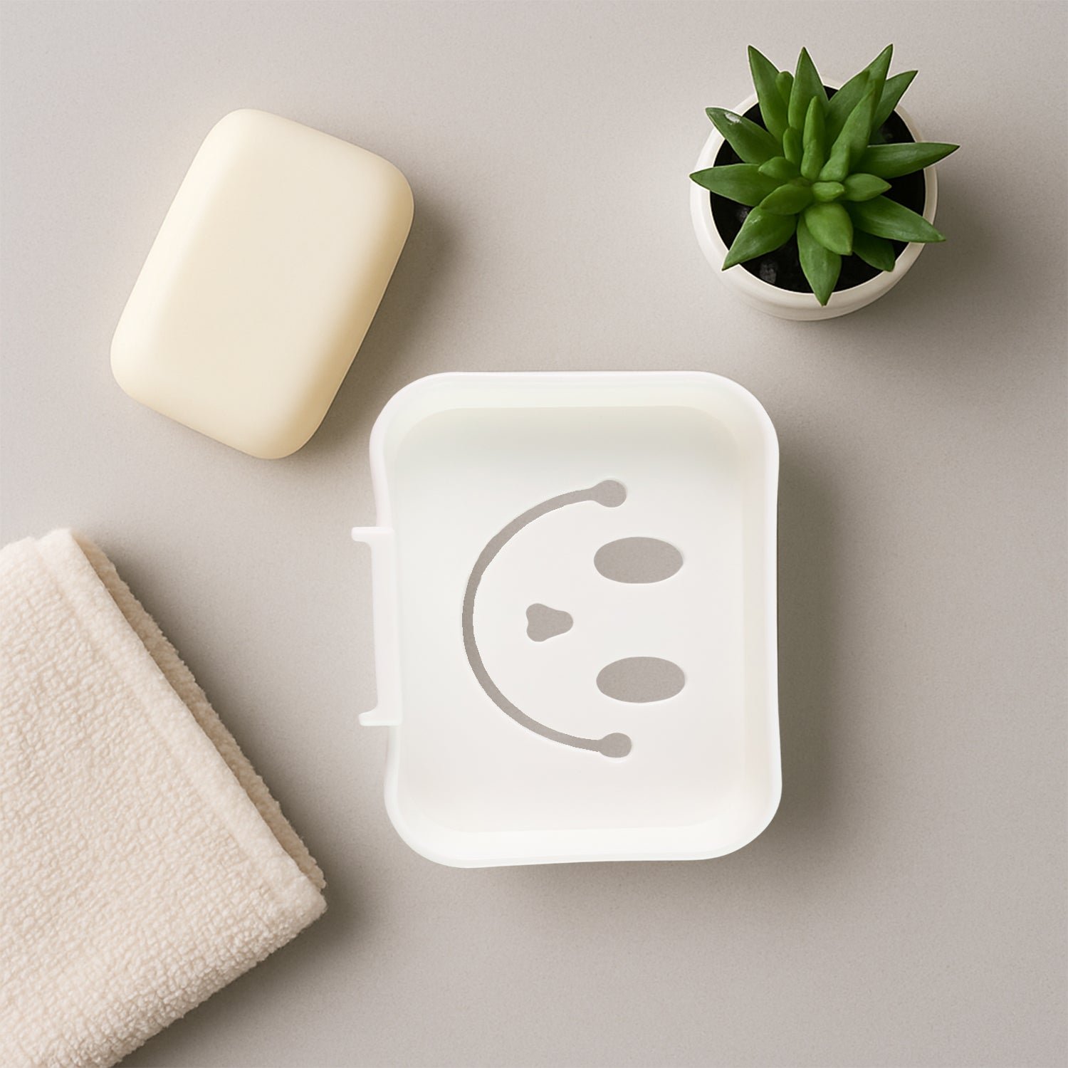 Wall Mounted Soap Dish Holder – Self Adhesive with Drainage