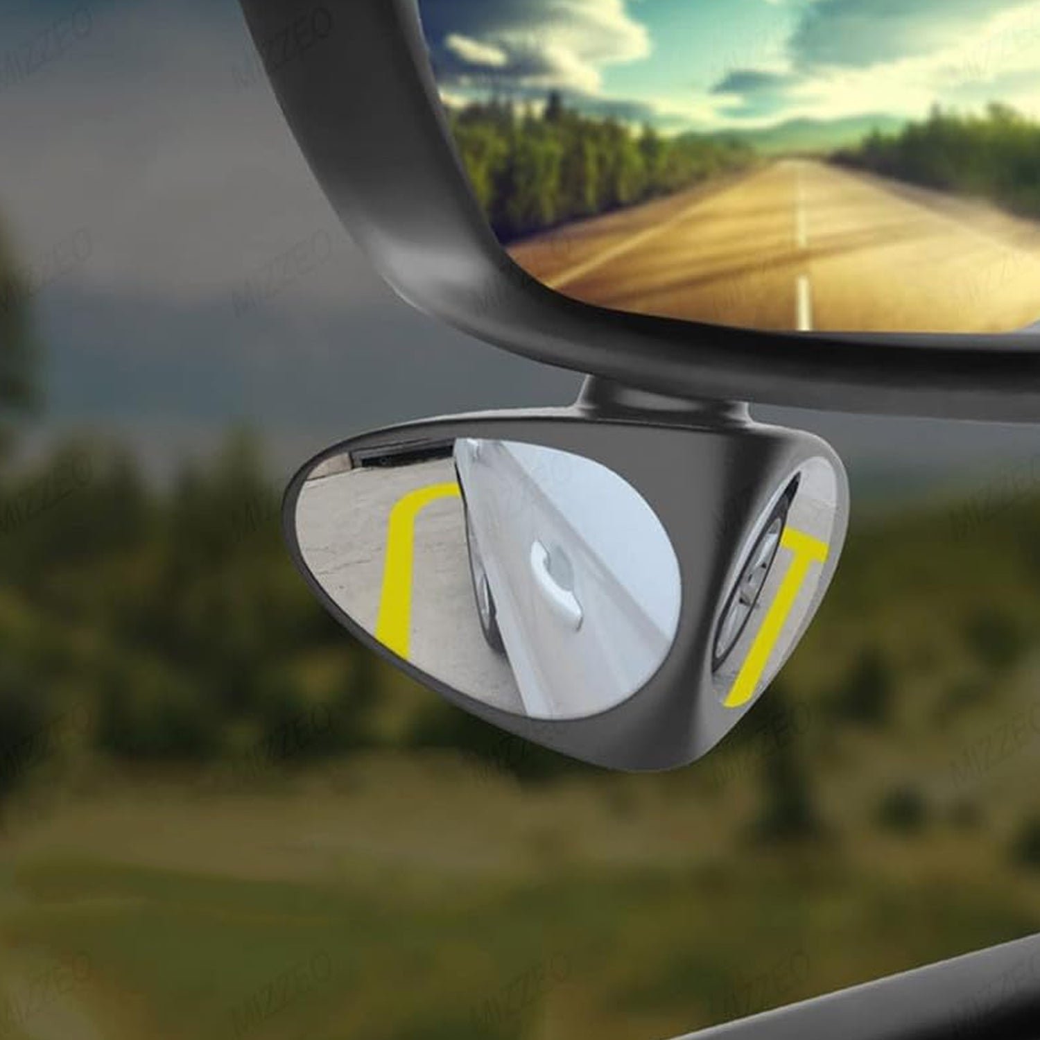 Car Blind Spot Mirror – 360° Rotation with HD Glass for Safety