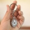 Peacock Feather Keychain – Durable Stainless Steel Design