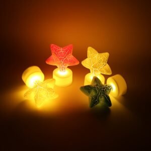 Star LED Tealight Candles (Set of 4) – Flameless Festive Decor