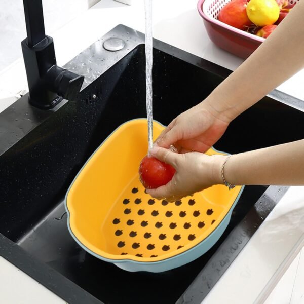Pepper Shape Washing Bowl – 2-in-1 Draining & Serving Set