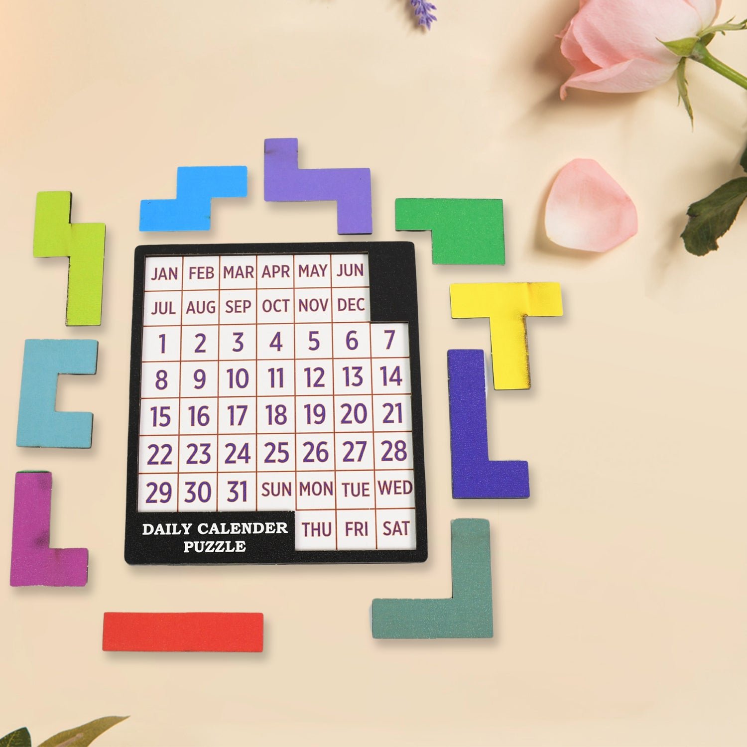 Wooden Daily Calendar Puzzle – Mind Challenge Game | Inventive Play