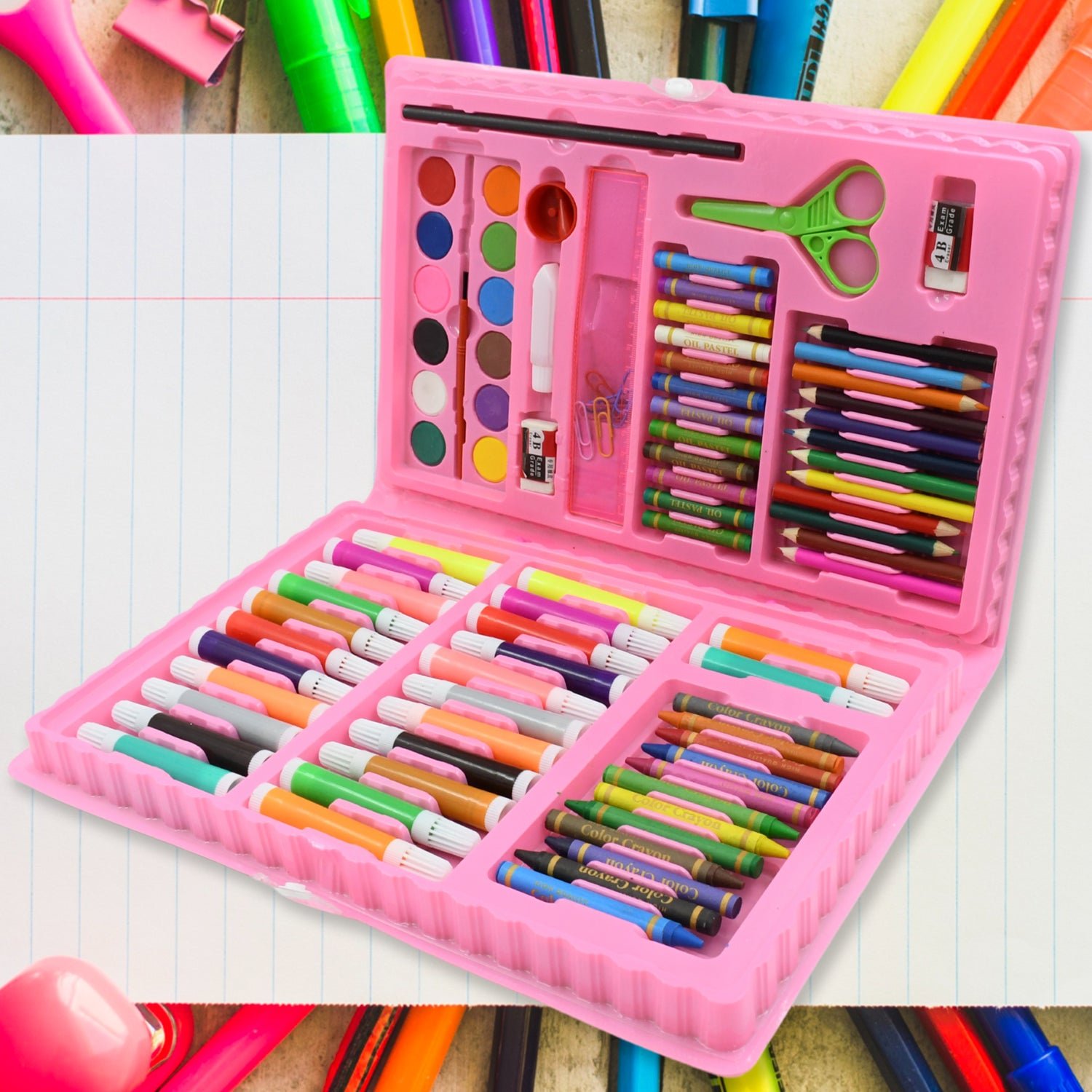 Kids Art Set – 86 Pcs Coloring & Drawing Kit | Craftily