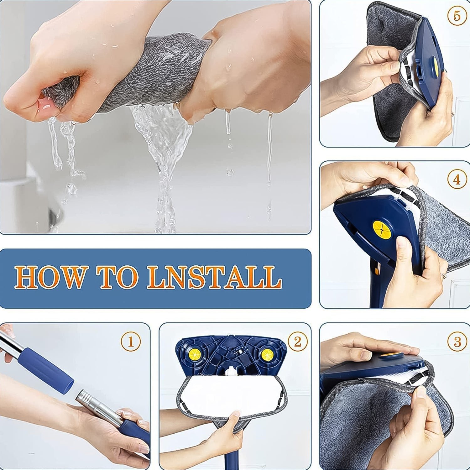 Triangle Mop – 360° Rotatable, Extendable Handle | Storenzo