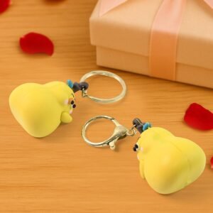 Cute Cartoon Couple Keychain Set – Soft Rubber 2-in-1 Hugging Pair