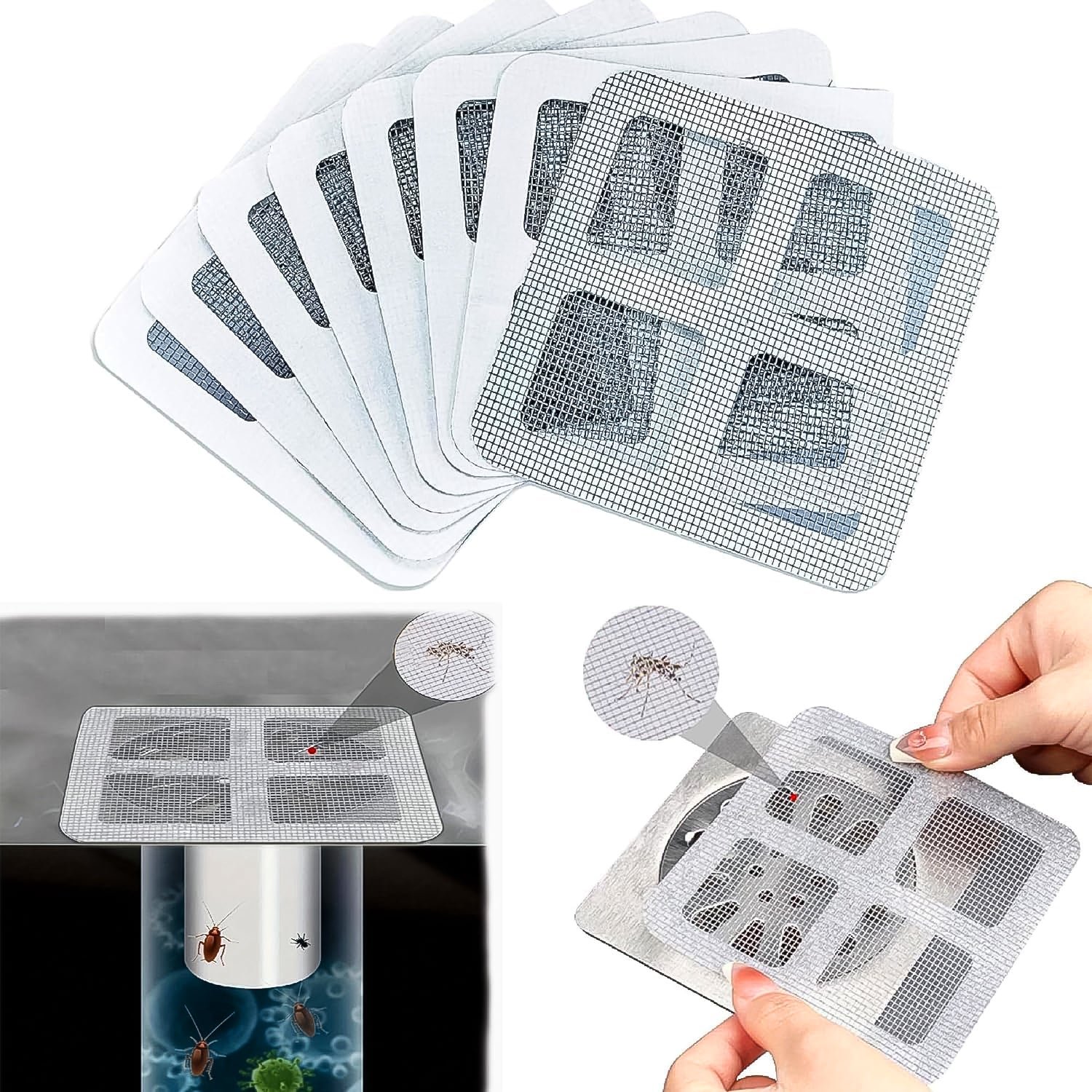 Window Screen Repair Kit – Adhesive Mesh Patches (10x10cm, 10 Pcs) |