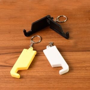 Plastic Keychain Mobile Stand – 2 in 1 Multicolor Phone Holder Set