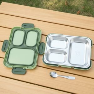 02_eb0f600b-3567-4db4-9416-593633a3461e Fresca Stainless Steel 3 Compartment Lunch Box – Leakproof & Portable