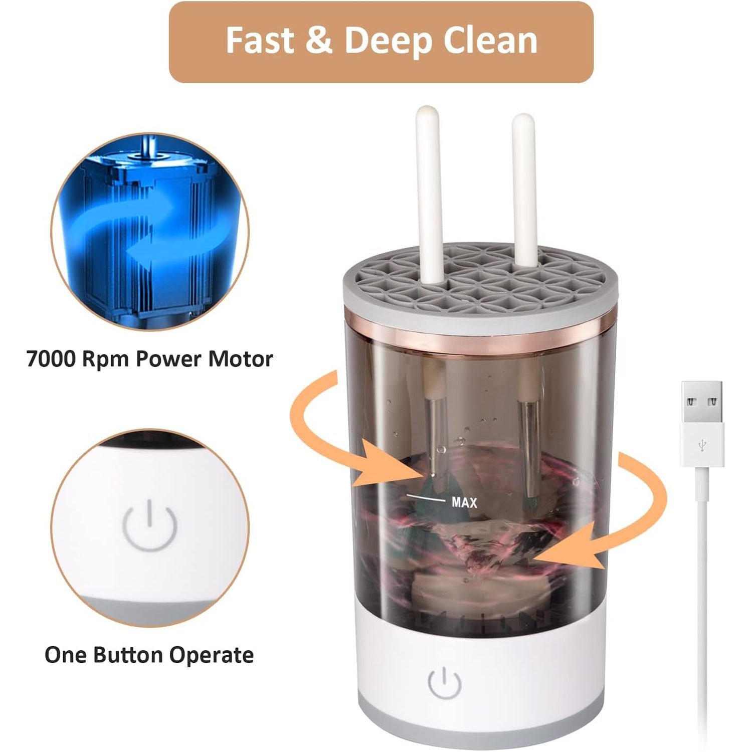 Automatic Makeup Brush Cleaner – Fast & Hygienic | BeautyBare
