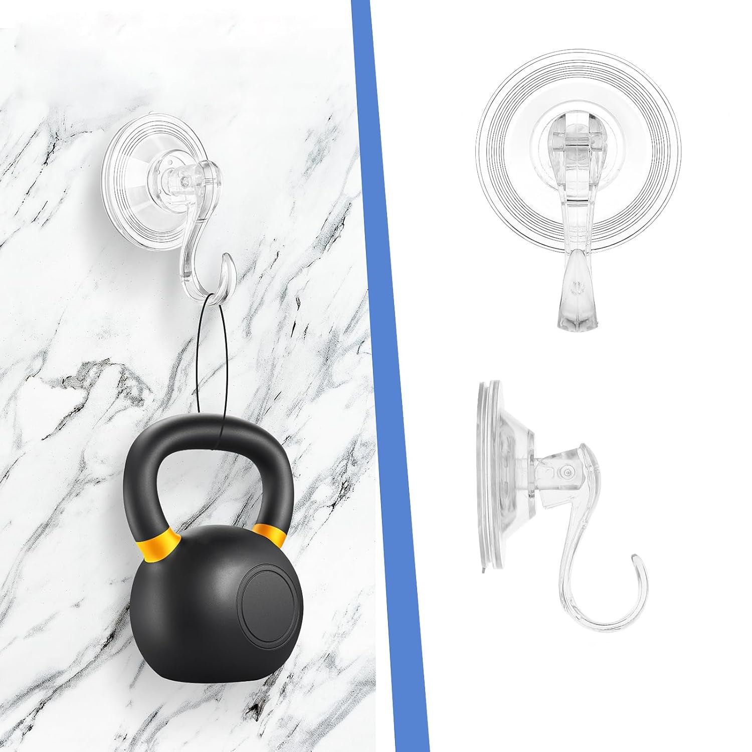 Plastic Suction Cup Hooks – Strong Hold & Reusable 4-Pc Set