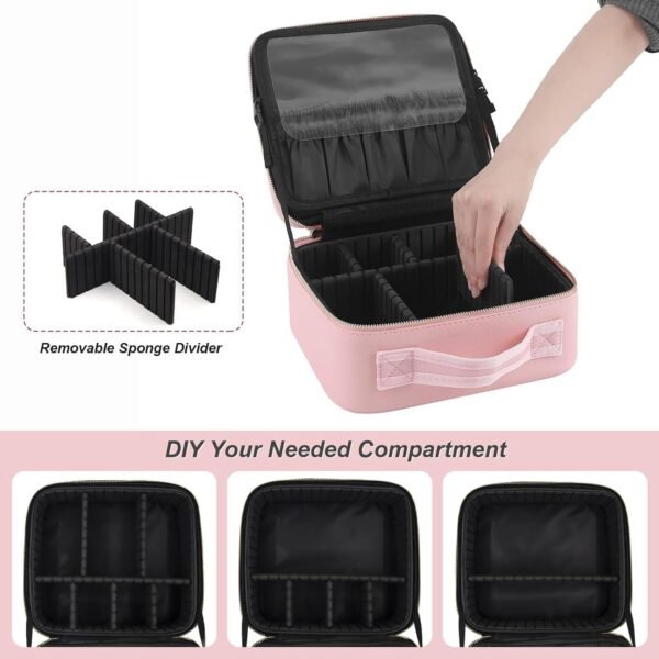 LED Makeup Organizer Box – Touch Sensor Mirror & USB Rechargeable