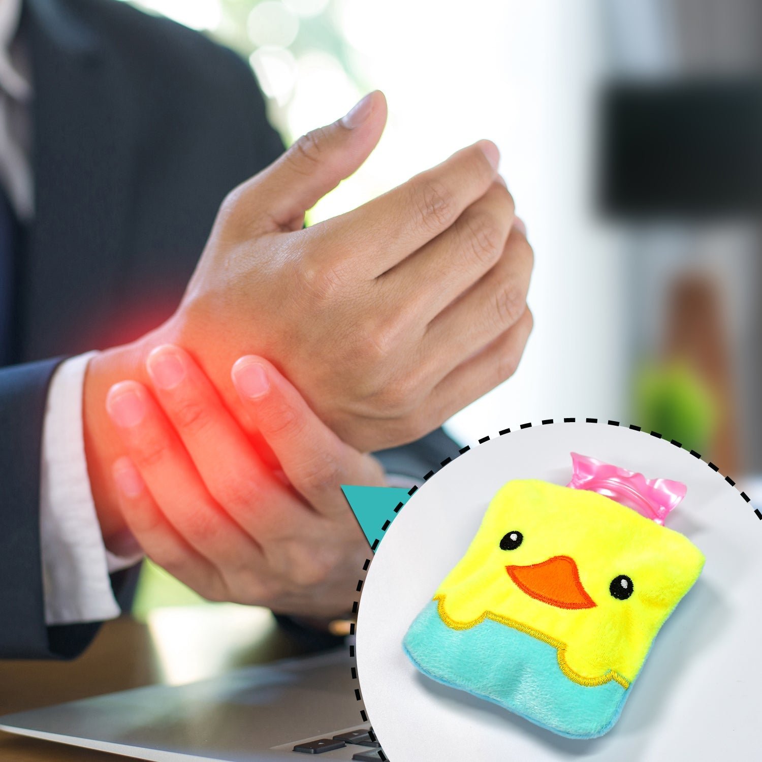 Small Hot Water Bag – Yellow Duck Design for Pain Relief | Velvet Wellness