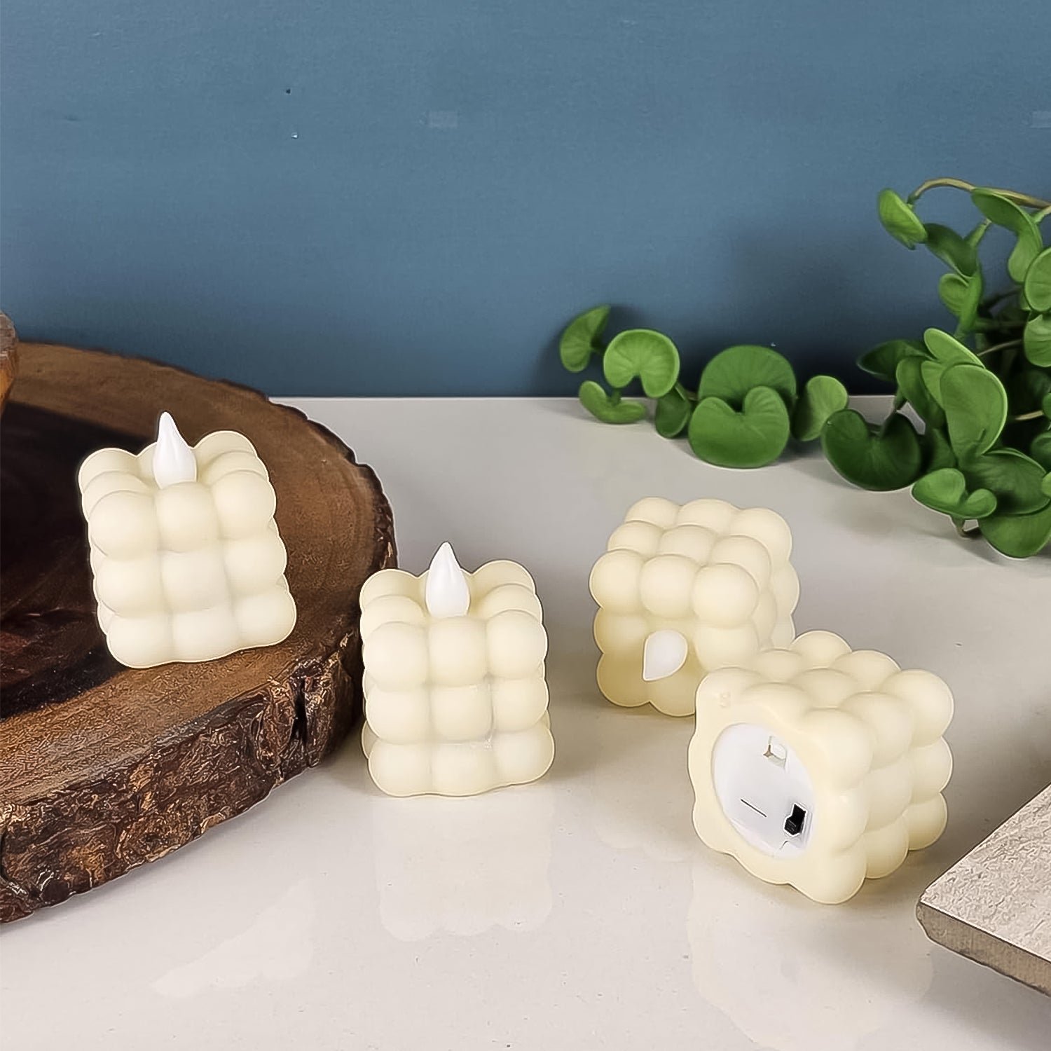 LED Flameless Cube Candles – Set of 24 Decorative Lights