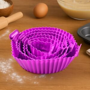 Air Fryer Silicone Pot with Handles – Reusable 6 Pc Set