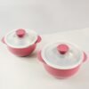 Plastic Serving Bowl Set with Lids – Airtight, Microwave Safe 2 Pieces