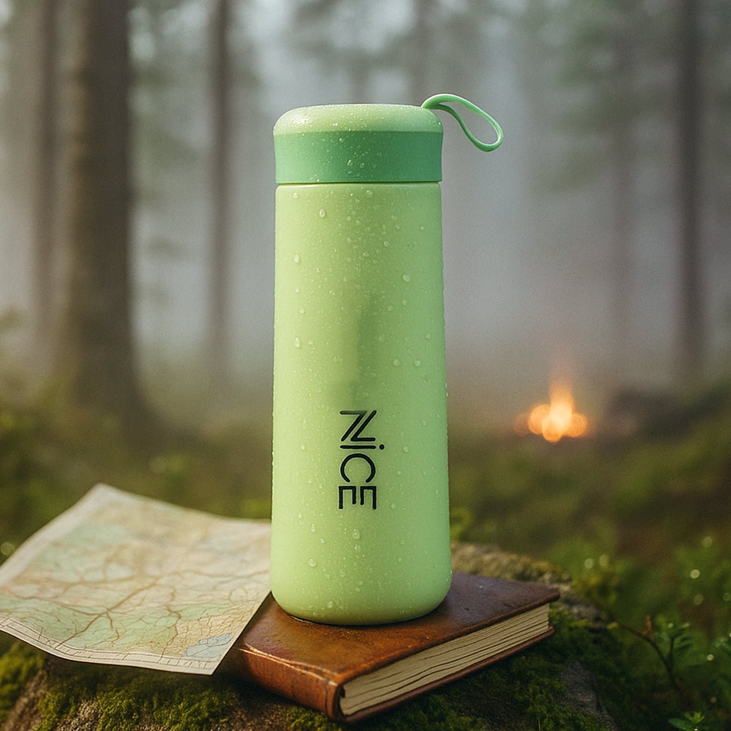 Leak-Proof Plastic Flask – Lightweight 400ML Green Bottle