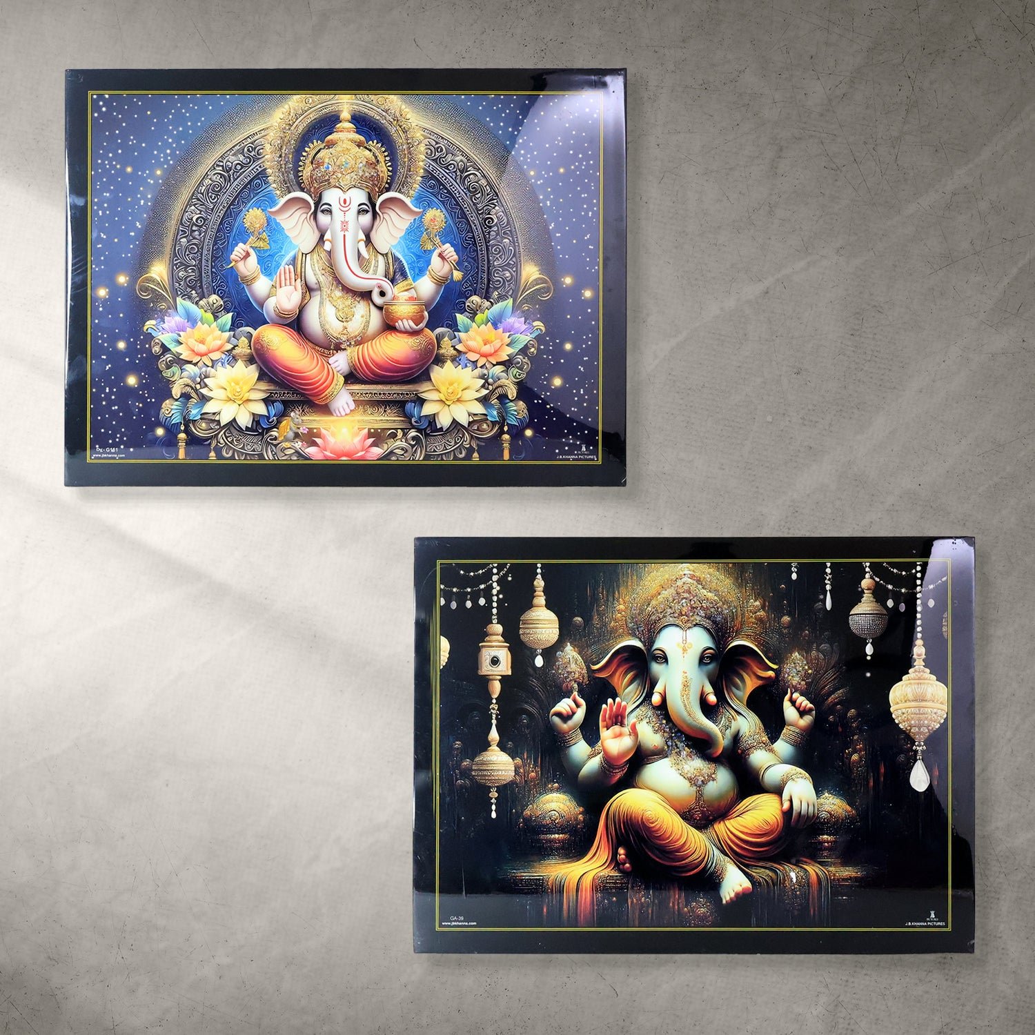 Lord Ganesha Wall Painting – 60x45 cm Wooden Frame Decor