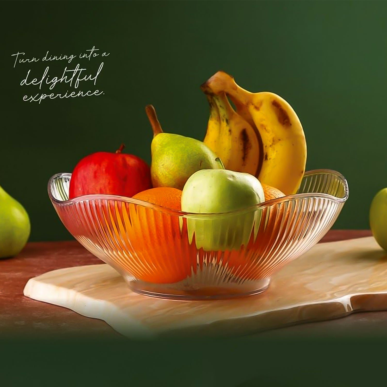 Plastic Fruit Storage Basket – Durable & Elegant Ripple Design