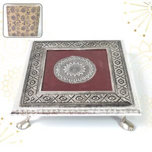 Pooja Chowki – Silver Square Bajot for Home Temple | Styleva