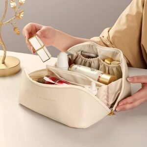 Travel Makeup Organizer – Waterproof Compact Cosmetic Pouch