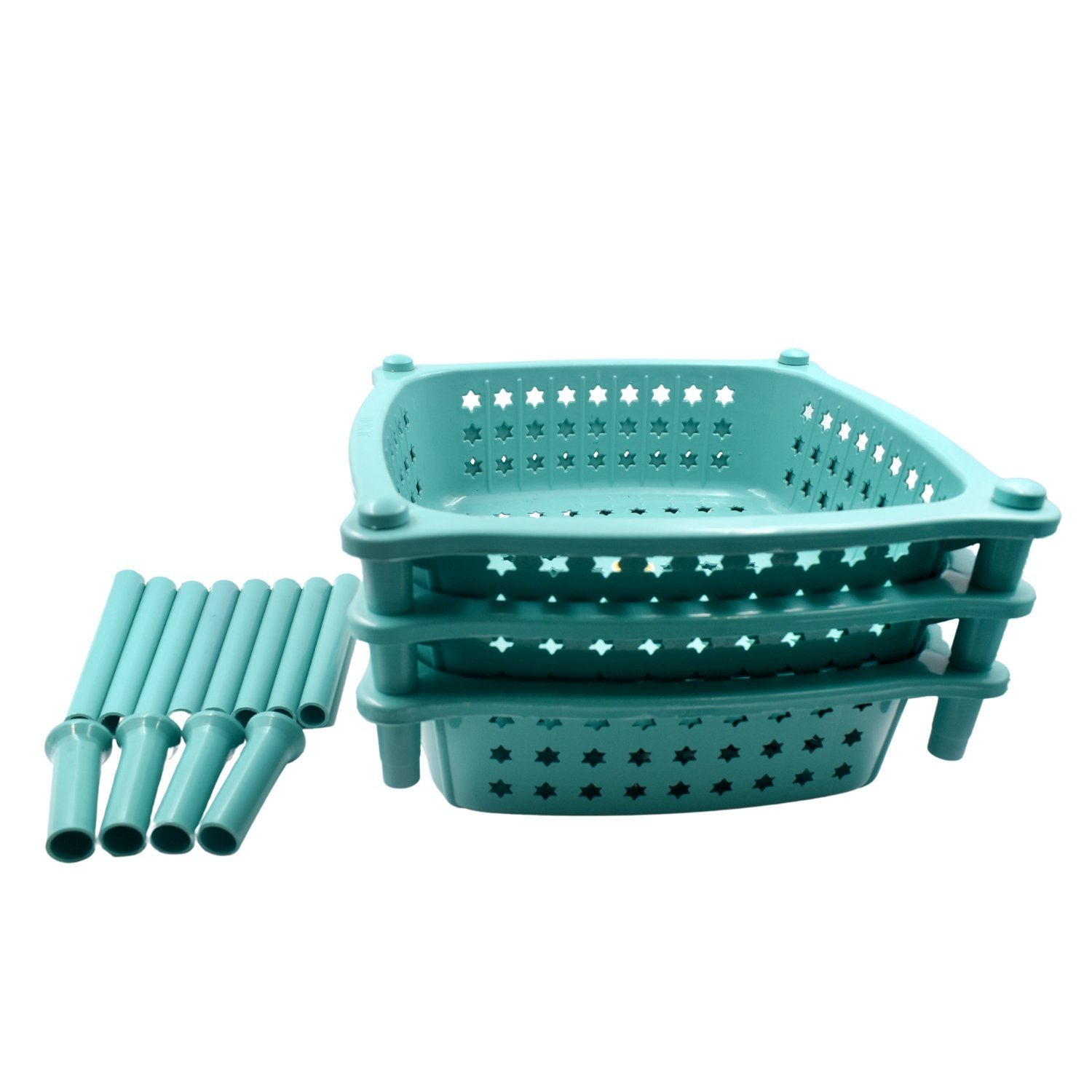 Kitchen Trolley Basket – 3 Layer Square Storage Rack | CookAura