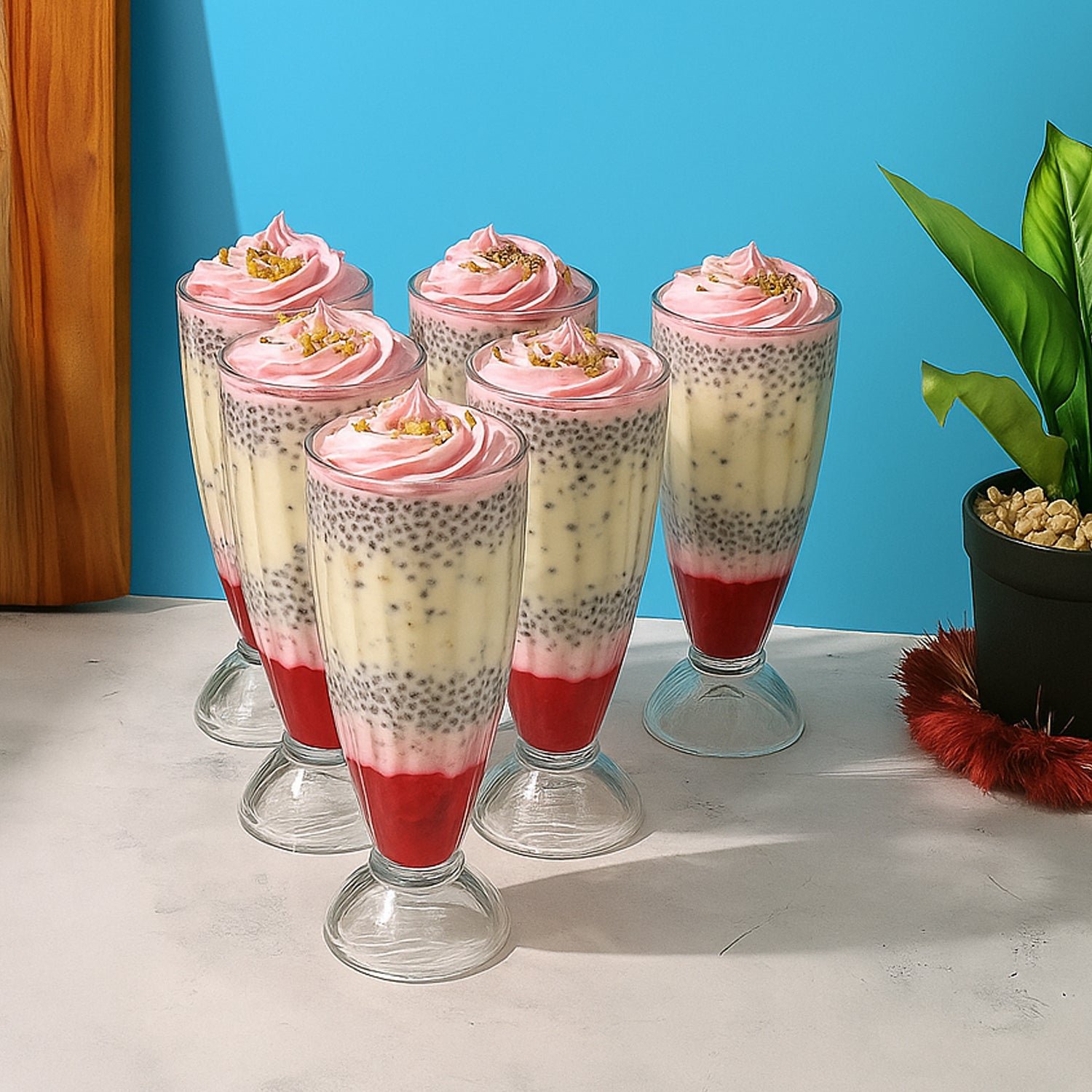 Dessert & Falooda Glasses – Premium 400ML Set of 6