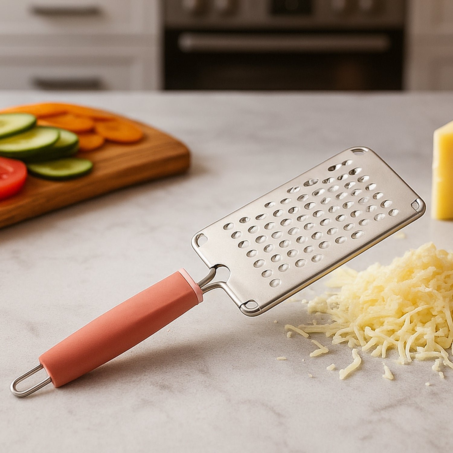 Stainless Steel Cheese & Vegetable Grater – Soft Grip Handle