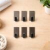 Self Adhesive Wall Hooks – Strong Hold, No Drilling, 6 Pc Set