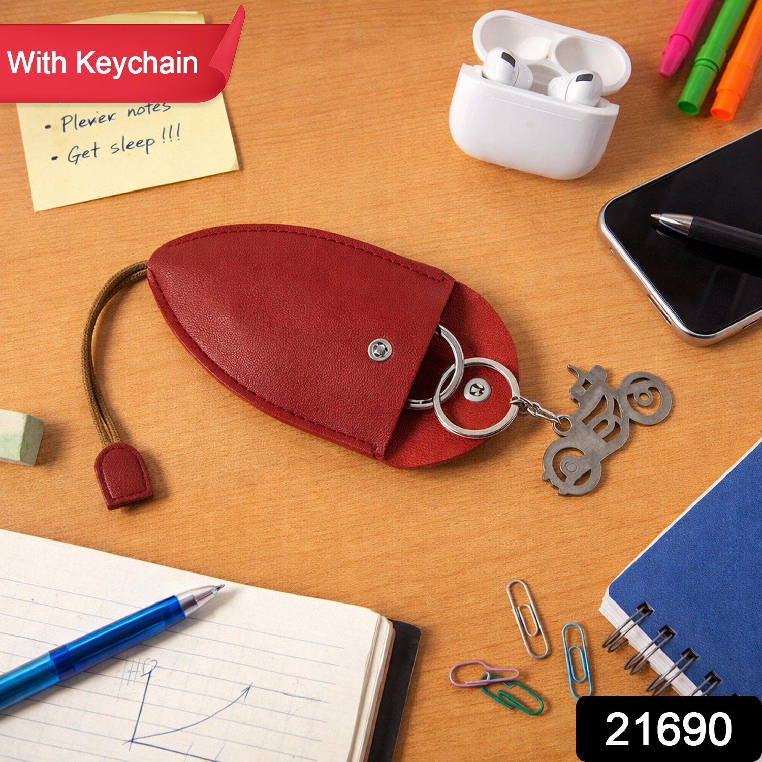 Compact Keyholder Pouch – Stylish Secure Key Organizer with Snap Button