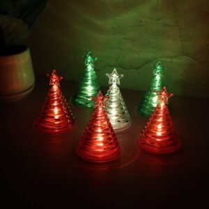 LED Christmas Tree Decorative Lights – Set of 6 Mini Battery Operated Lamps
