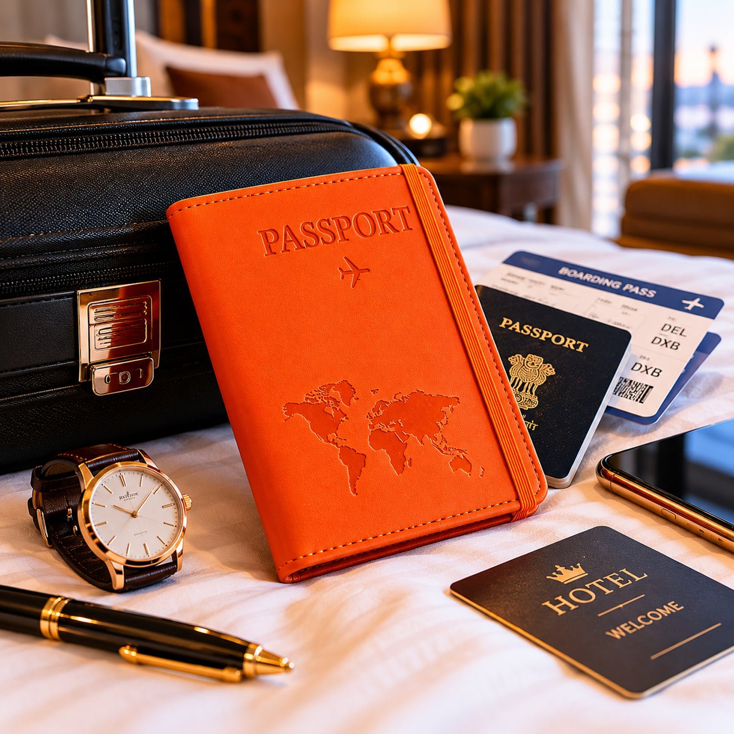 Travel Passport Holder – Durable PU Leather Multifunction Wallet
