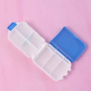 Dual-Sided Pill Organizer Box – Portable 8-Compartment Medicine Case