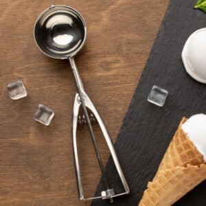 02_scoop Ice Cream Scoop – Stainless Steel Trigger Release, 70 ML Capacity