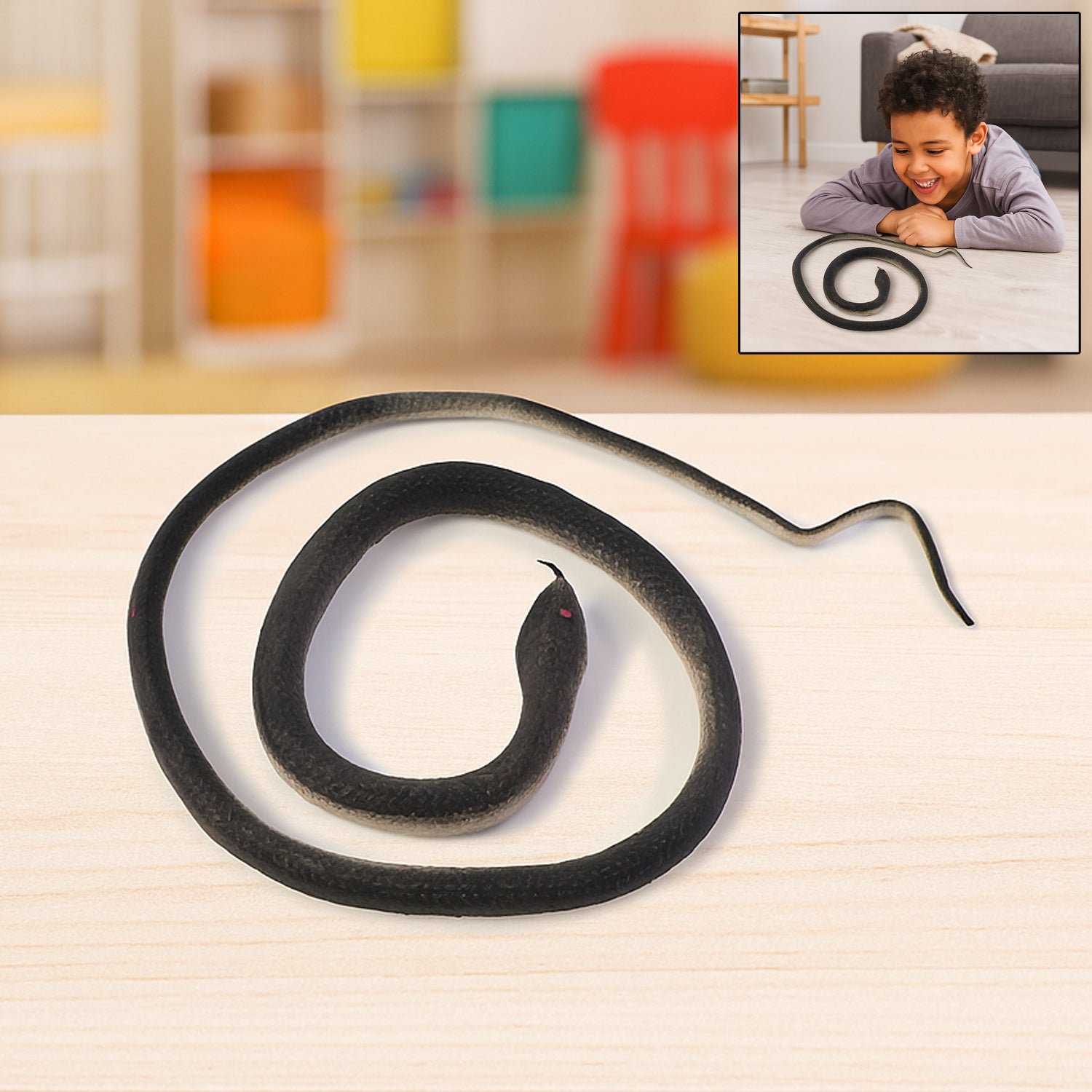 Realistic Rubber Snake Toy – Flexible & Lifelike Prank Fun
