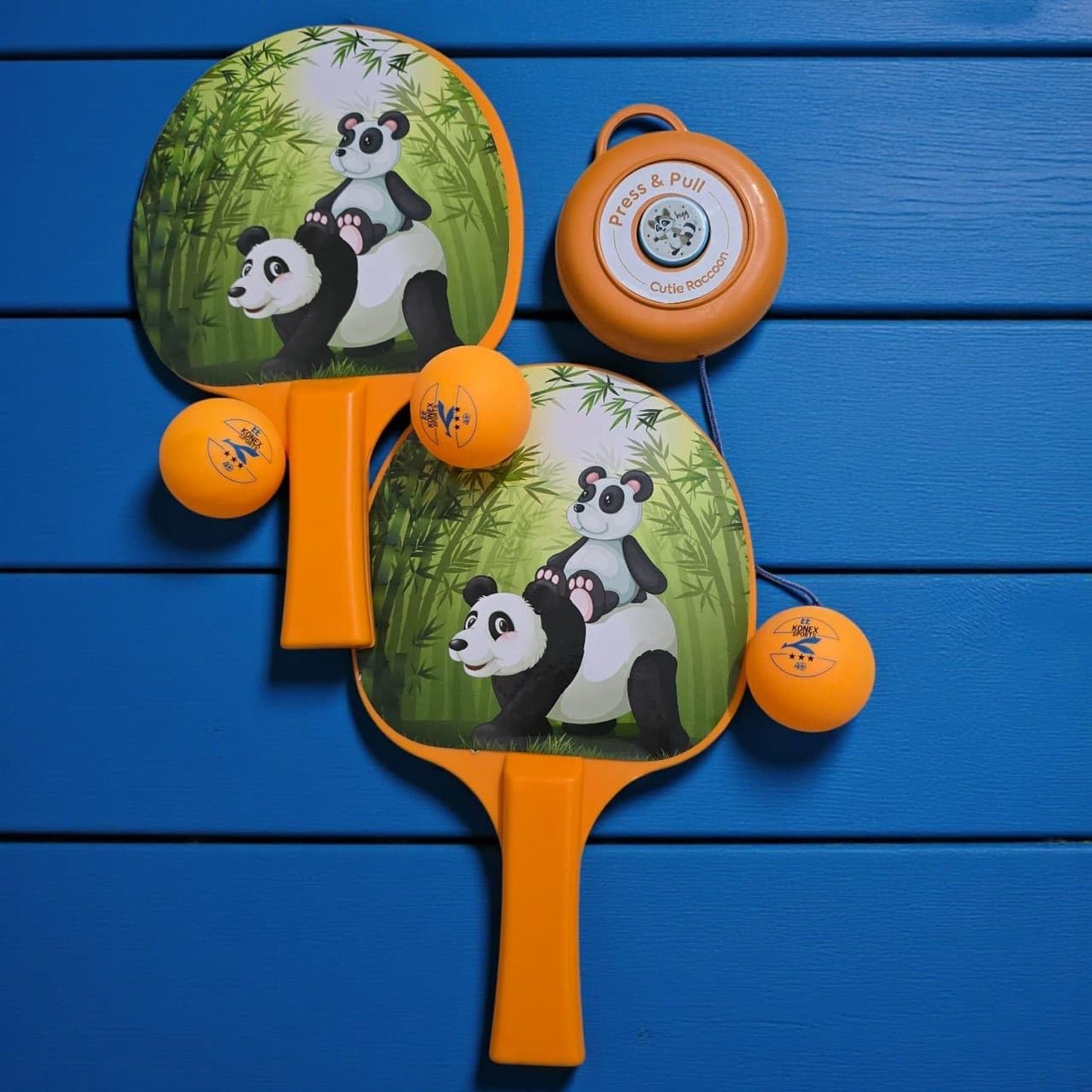Hanging Table Tennis Trainer Set – Kids Indoor Paddle with Panda Design