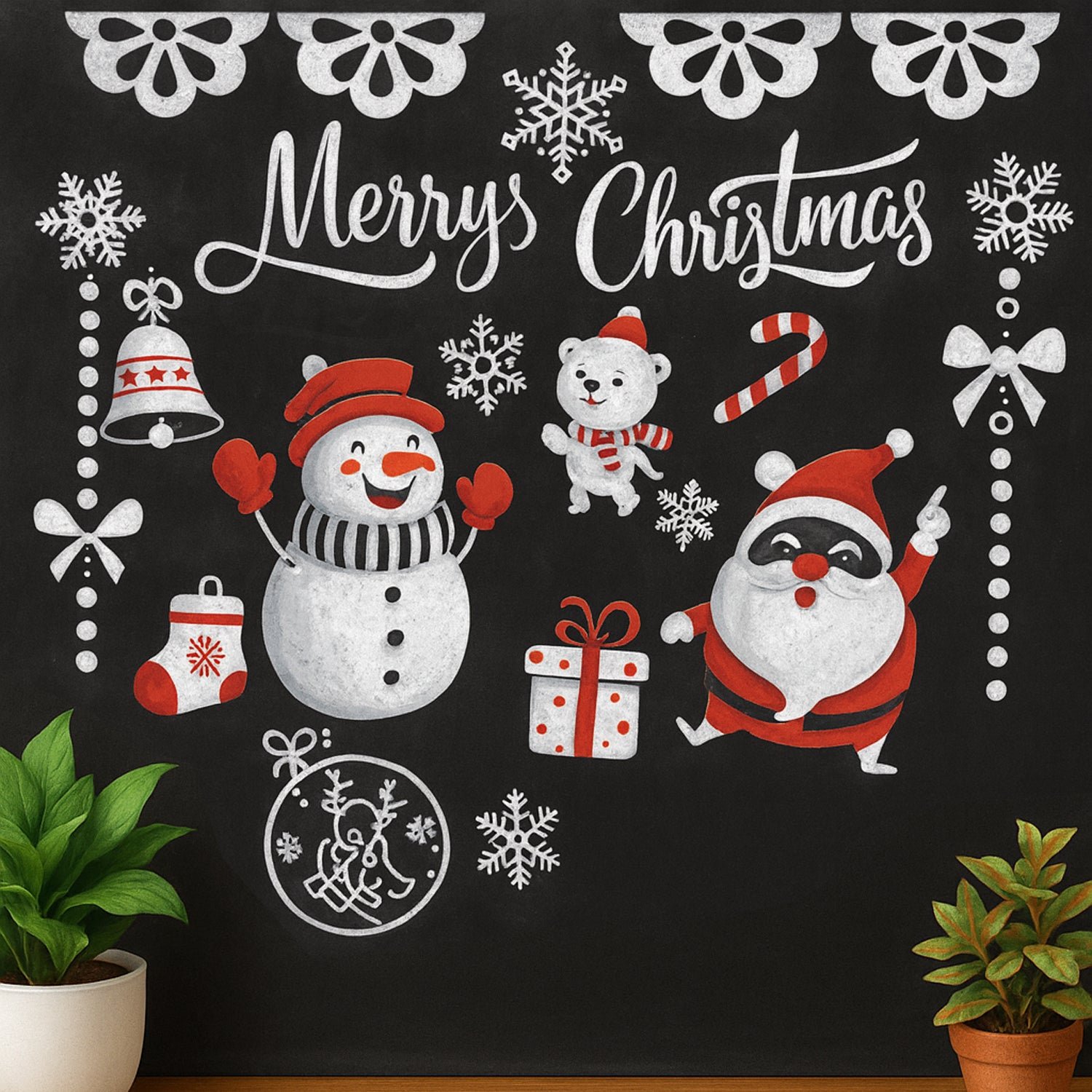 Christmas Wall Sticker – Vibrant 90x60 cm Festive Decor