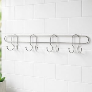 Heavy Duty Wall Mounted Hook Rack – Durable Stainless Steel Organizer
