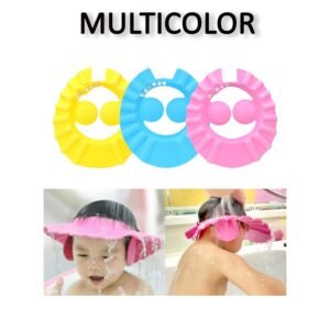 Adjustable Baby Shower Cap – Soft & Safe Eye Protection | Mini Bubbles