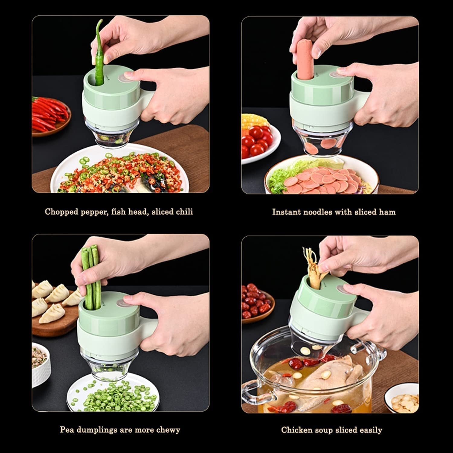 Electric Vegetable Cutter – 4-in-1 Handheld Slicer | Indo Glow