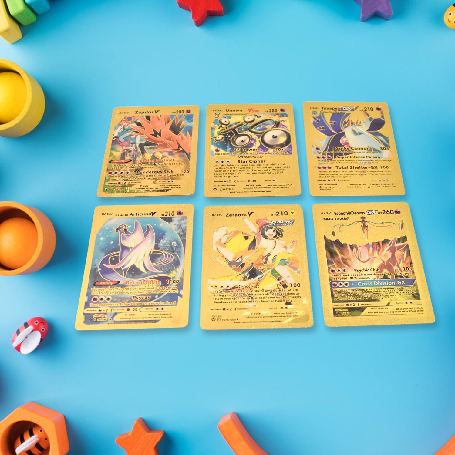 Golden Trading Cards – 55 Pcs Foil Set for Kids | Gamevana