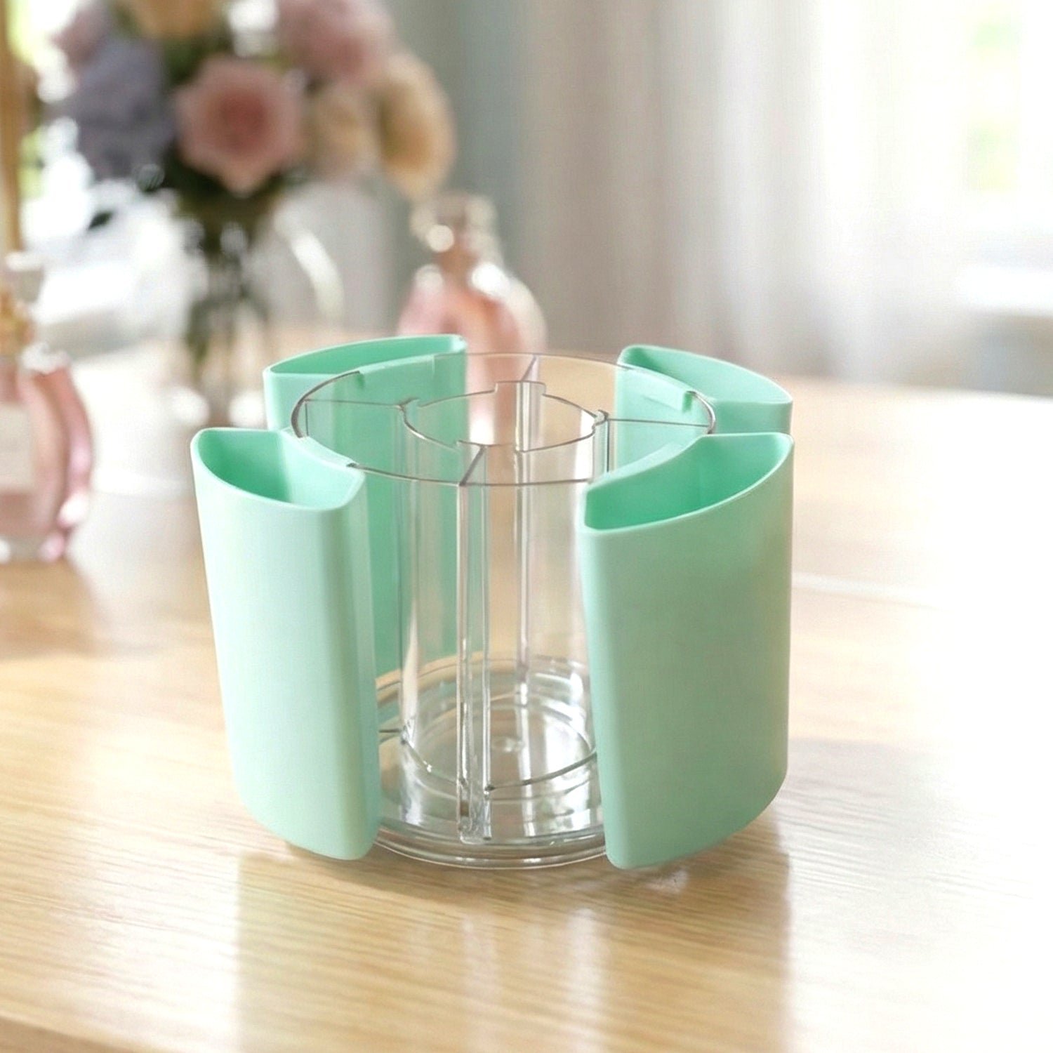 Rotating Pen Holder – 5 Compartment Desk Organizer Stand
