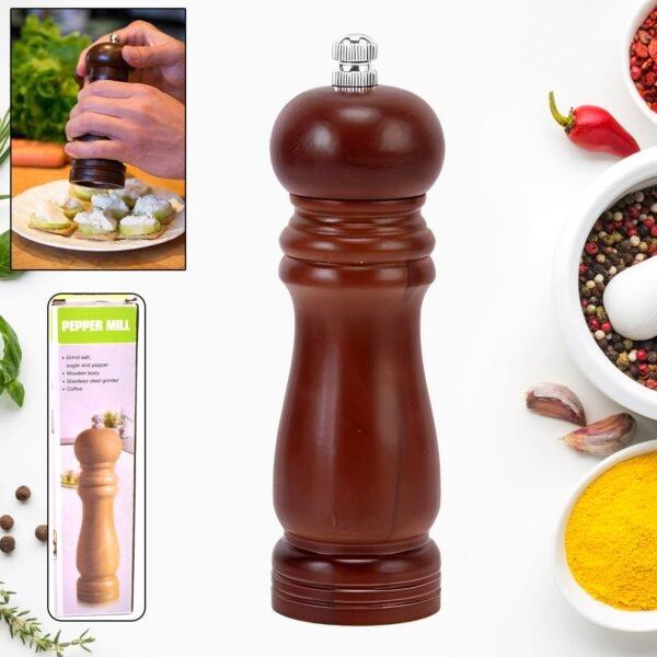 Wooden Pepper Mill – Adjustable Ceramic Grinder | Grippy