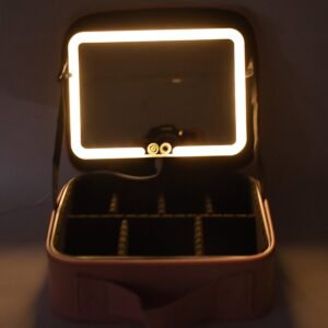 LED Makeup Organizer Box – Touch Sensor Mirror & USB Rechargeable