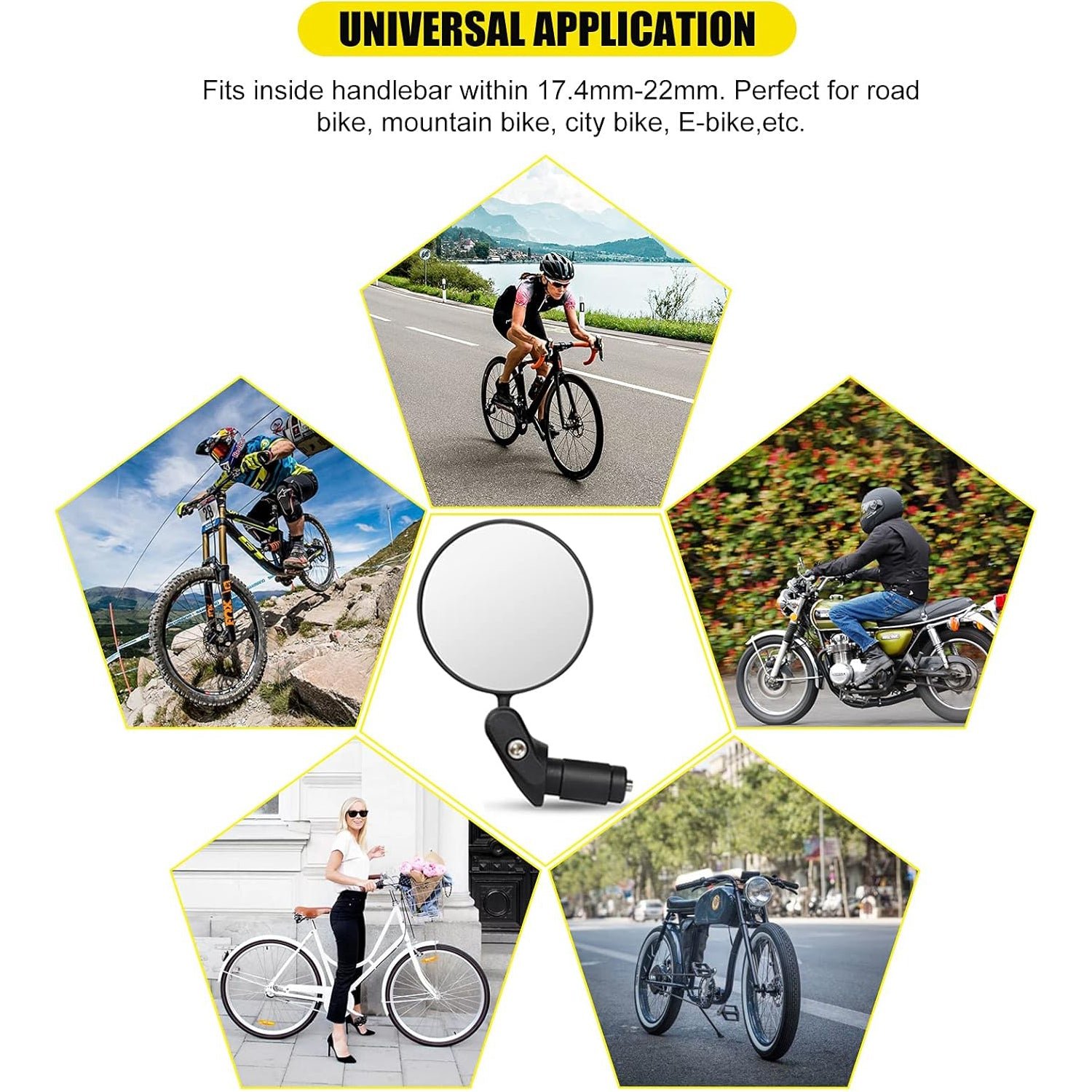 Bar End Bike Mirror – Universal Fit, 360° Rotatable | RaceVault