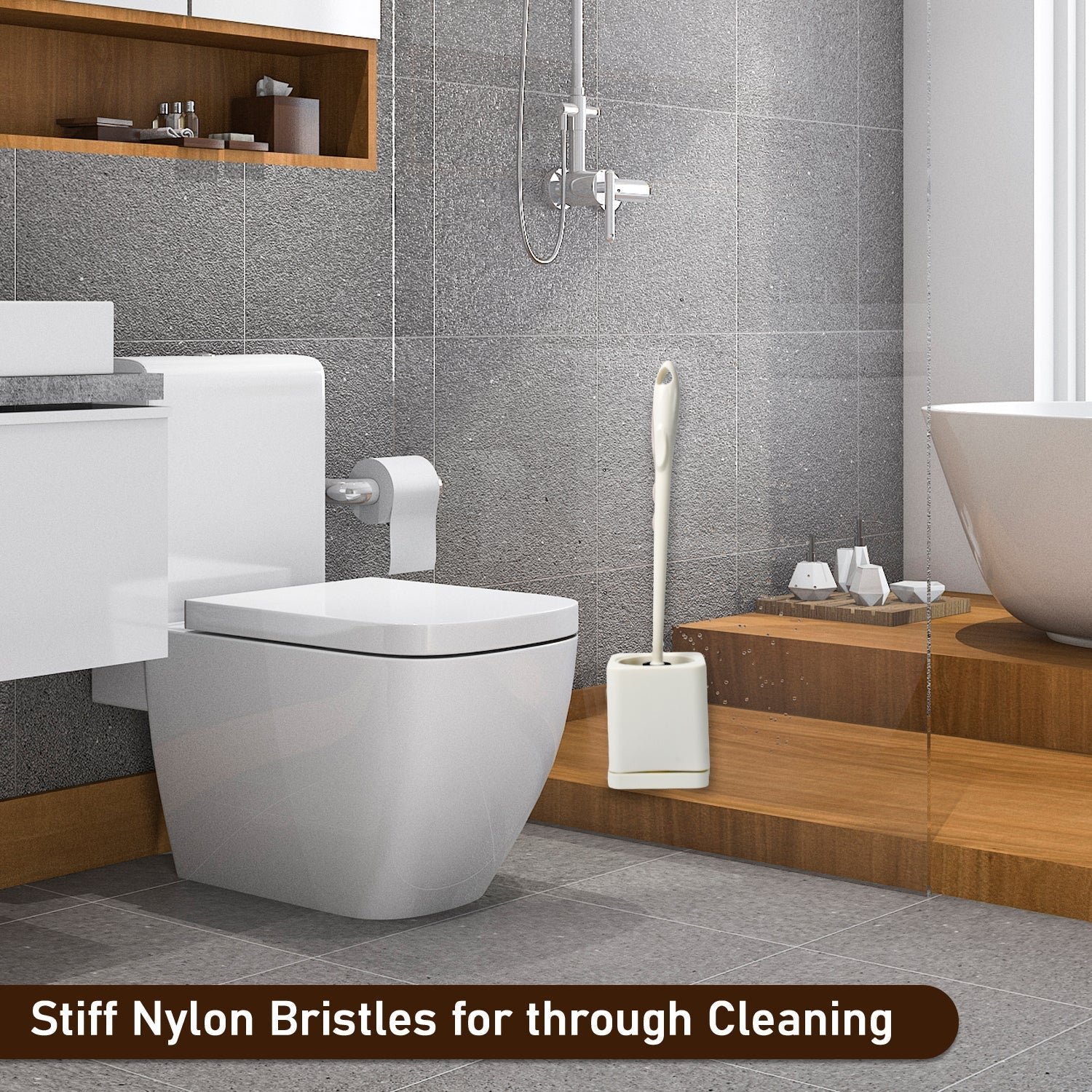 Toilet Brush Set – Long Handle & Holder for Bathroom Cleaning |