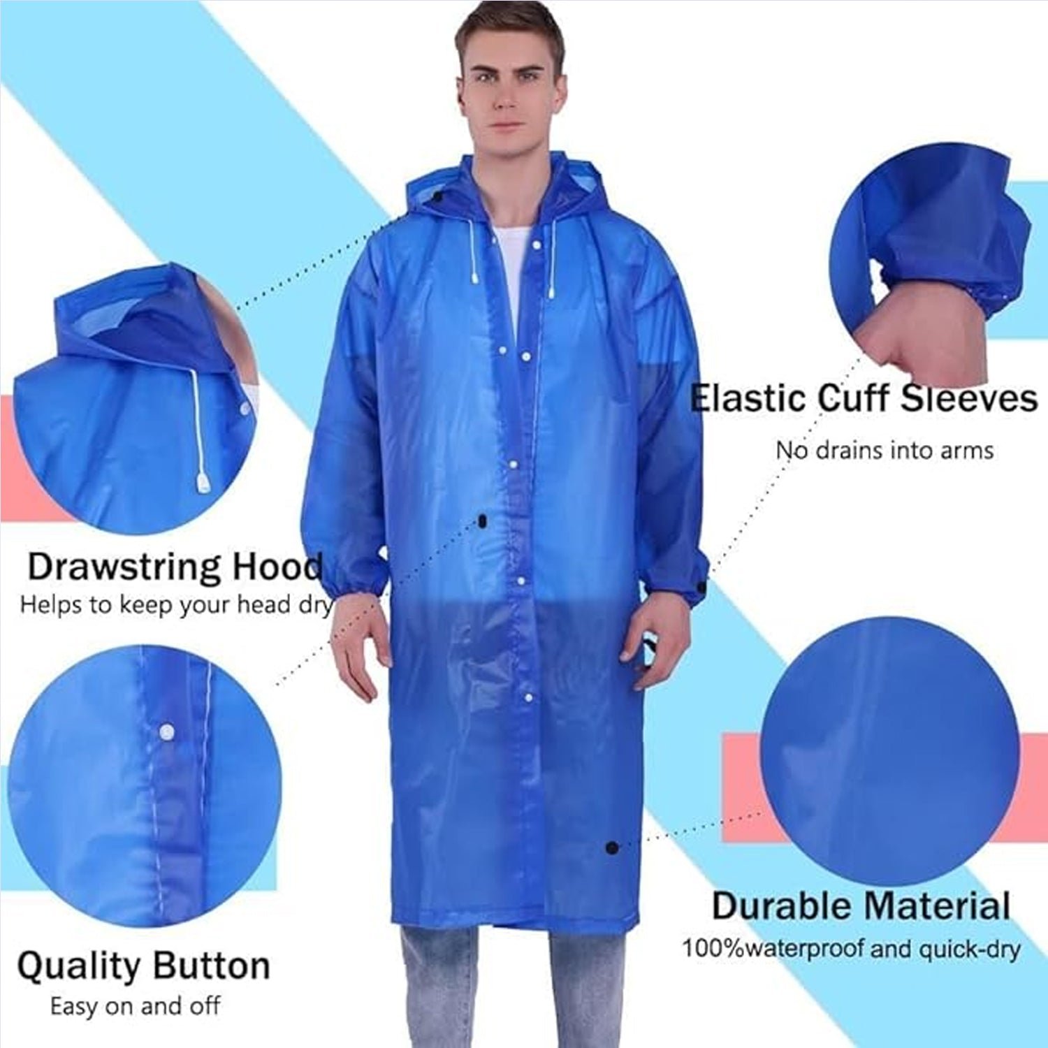 Portable EVA Raincoat for Adults & Kids Monsoon Travel