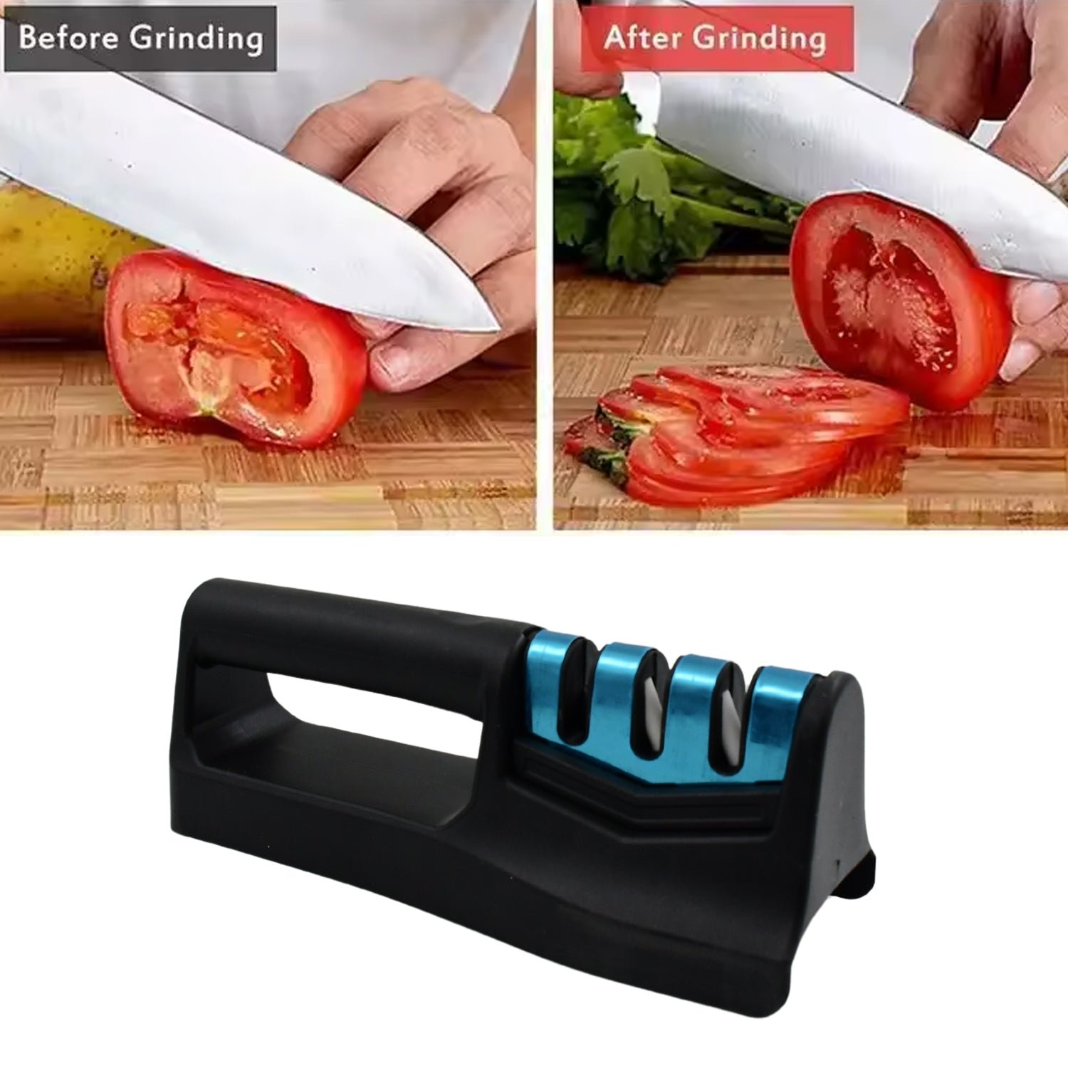 Kitchen Knife Sharpener – 3-Step Handheld Tool | Quickslice