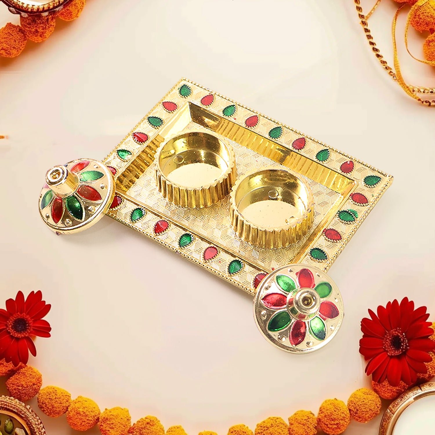 Raksha Bandhan Pooja Thali – Festive Plastic Kumkum Holder | CookAura