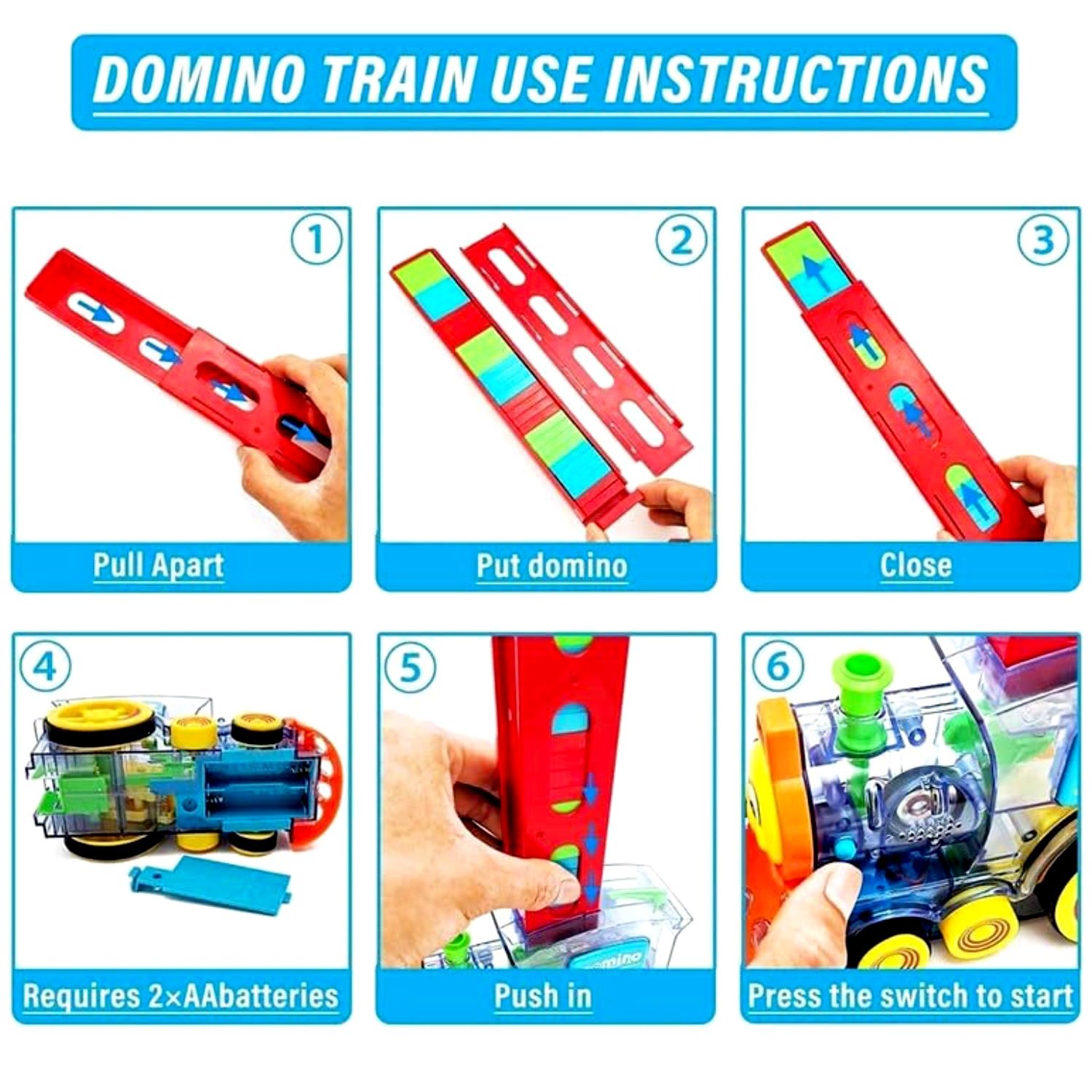 Domino Train Set – 40-Piece Automatic Block Laying Toy | Little Blocks