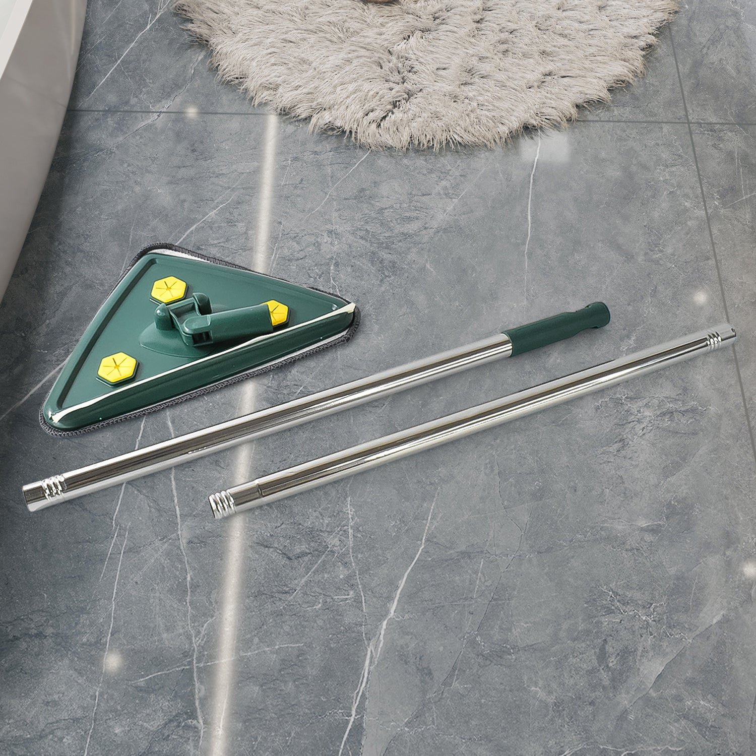 Triangle Mop – 360° Rotating Extendable Cleaner | Velvet Wipe